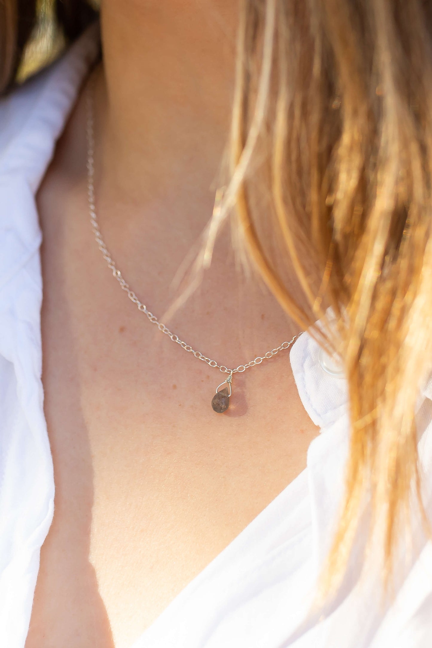 Labradorite Teardrop Necklace