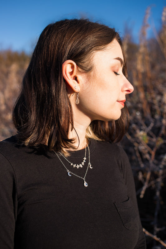 Layered Rainbow Moonstone Necklace
