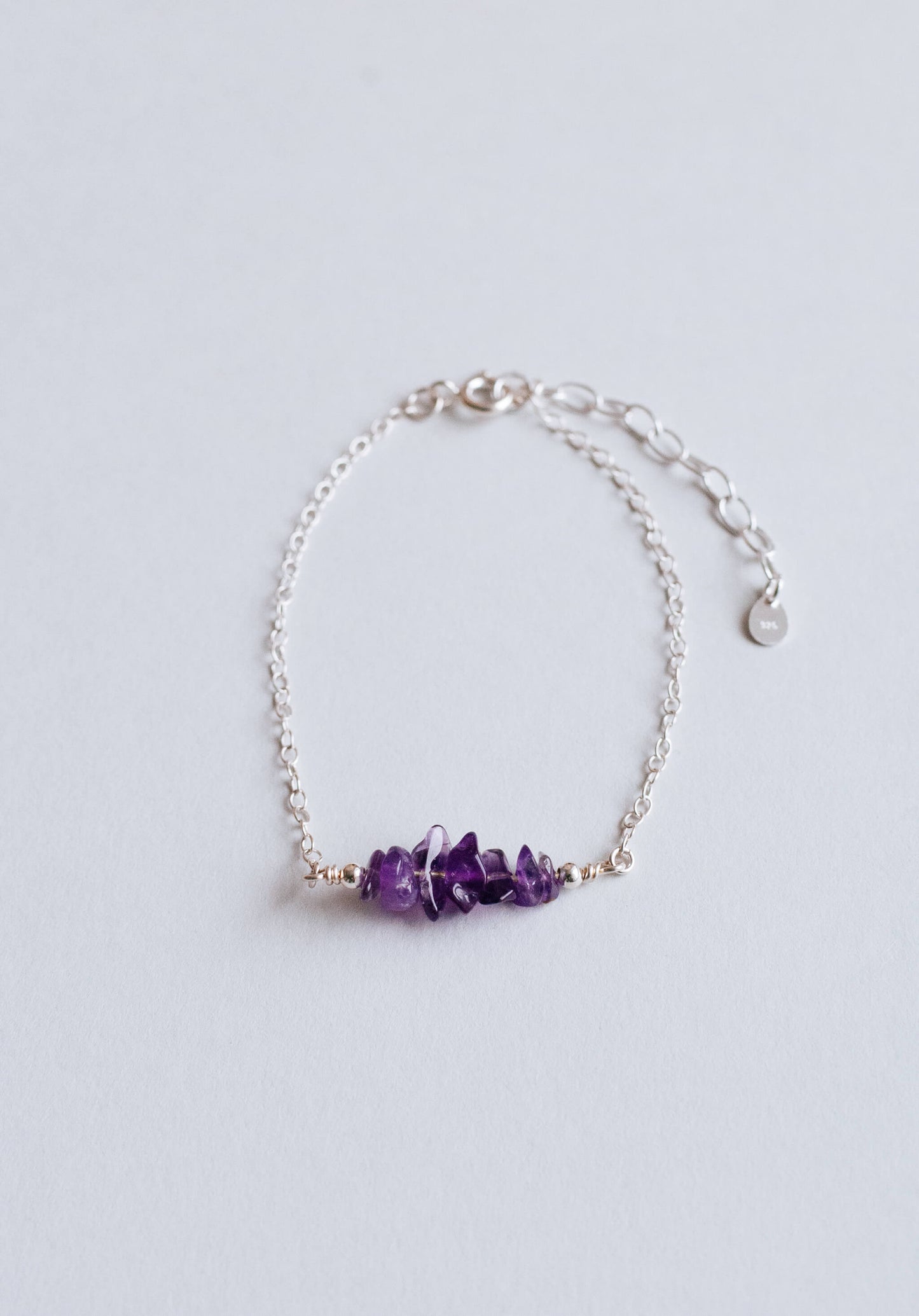 Honeydew Club amethyst sterling silver crystals bracelet