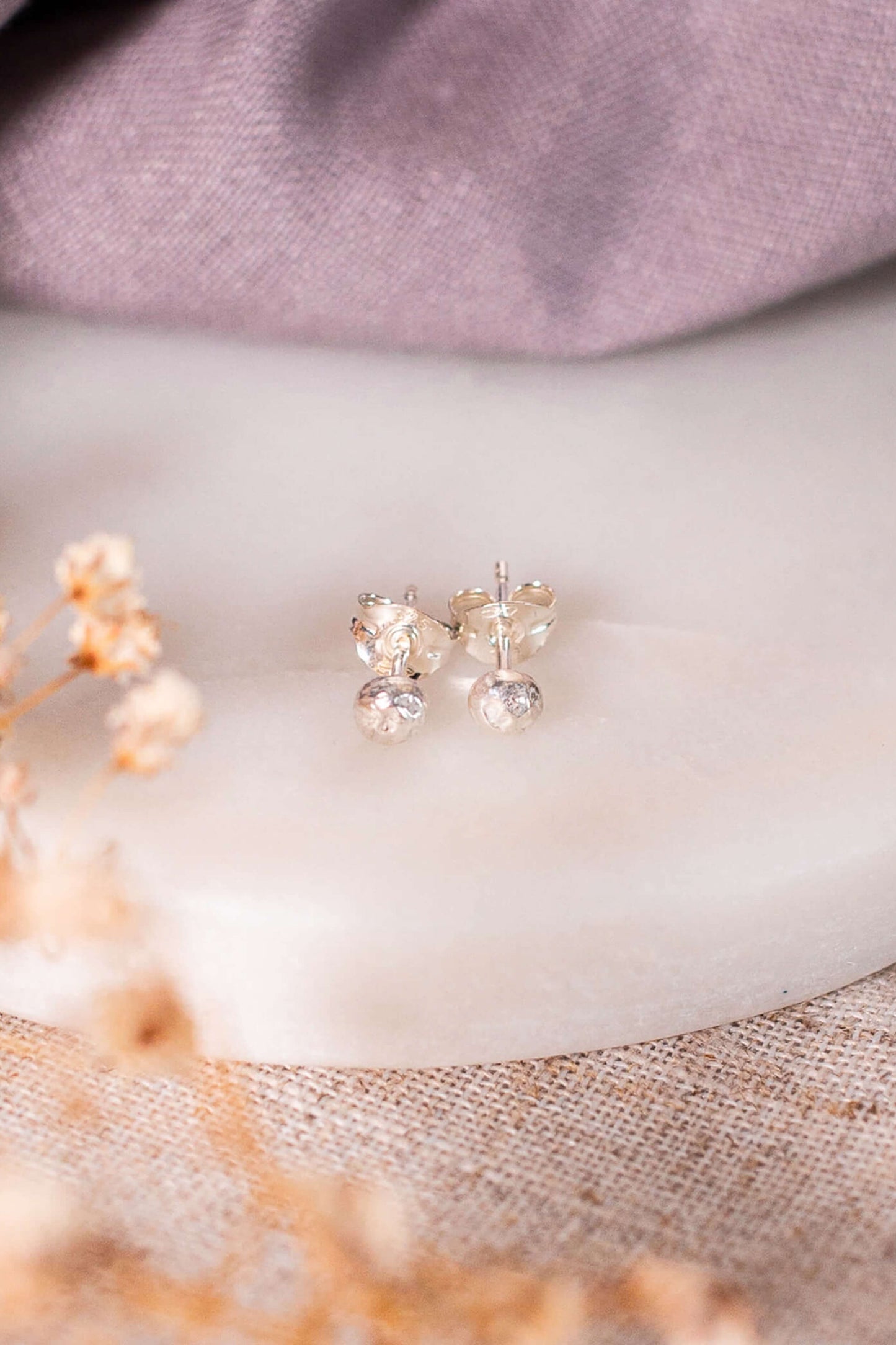 Organic Pebble Stud Earrings