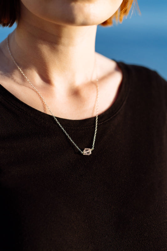 Raw Rose Quartz Necklace