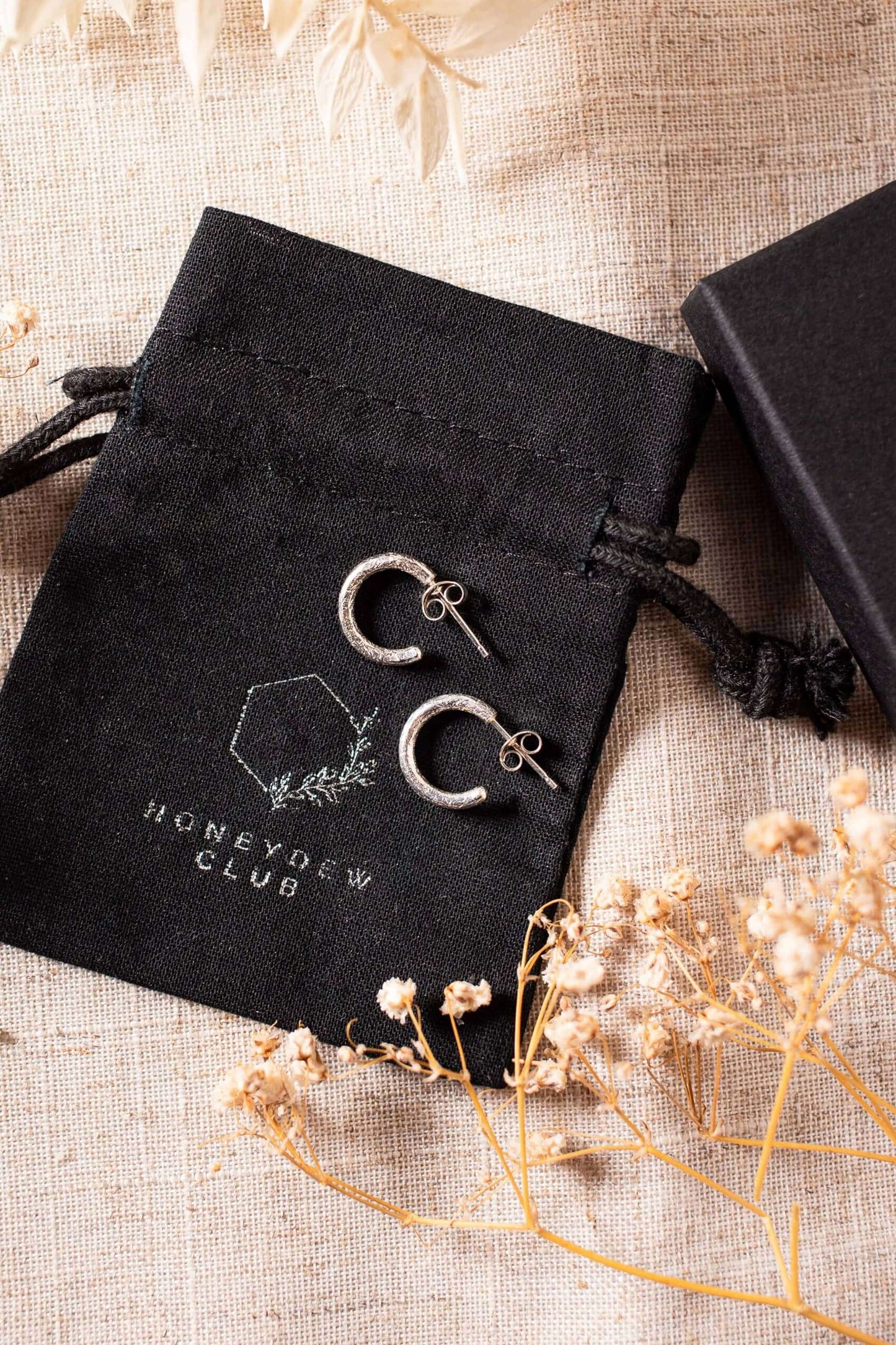 Textured Sterling Silver Hoop Earrings