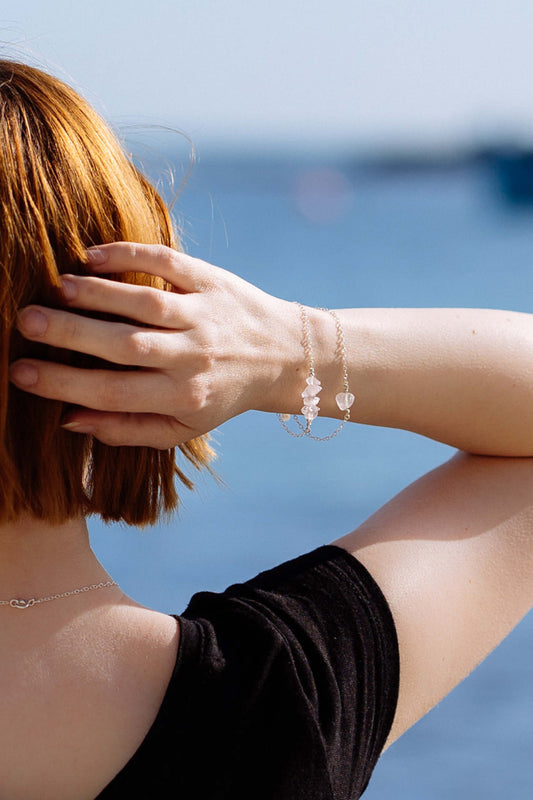 Raw Rose Quartz Bracelet