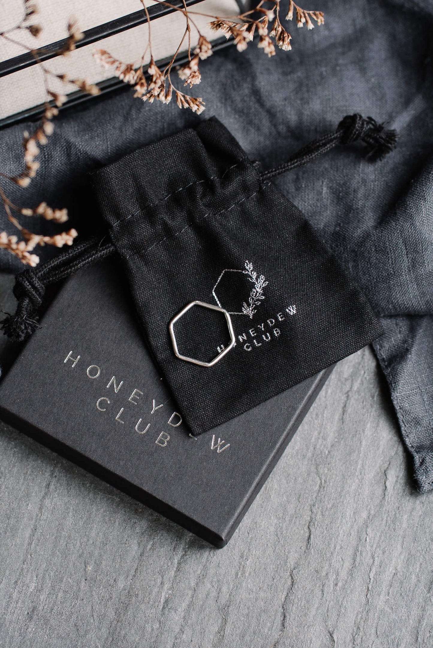 Hexagon Sterling Silver Ring