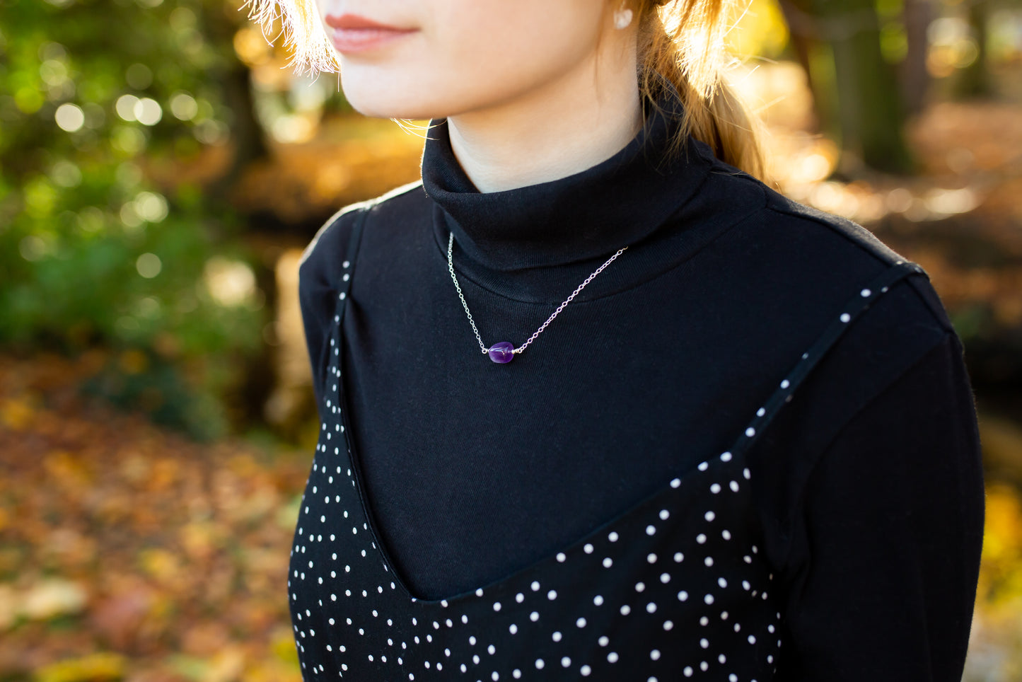 Amethyst Silver Necklace