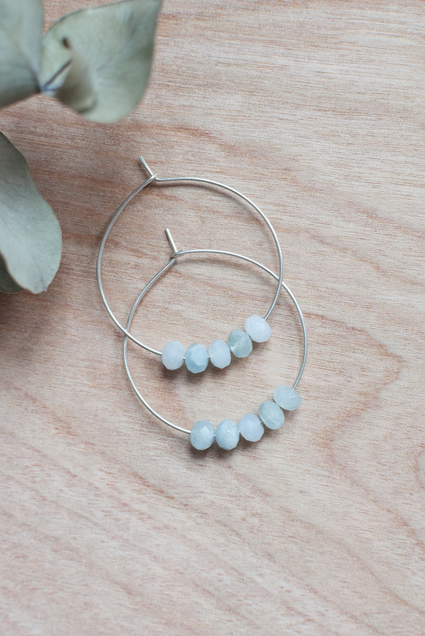 Aquamarine Hoop Earrings