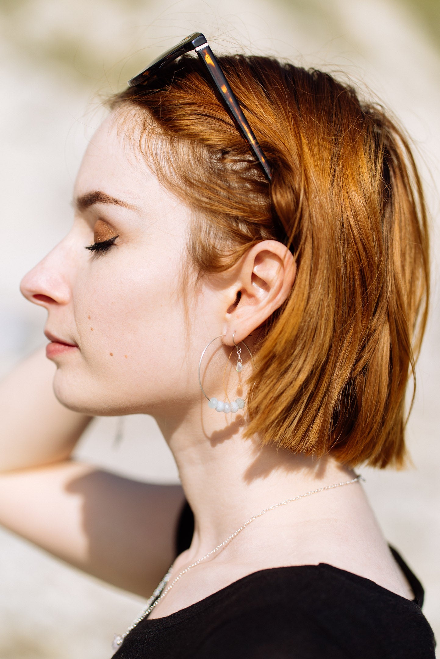 Aquamarine Hoop Earrings