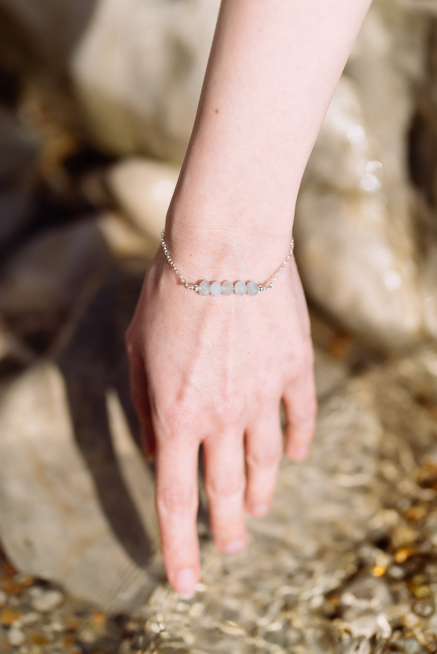 Aquamarine Silver Bracelet