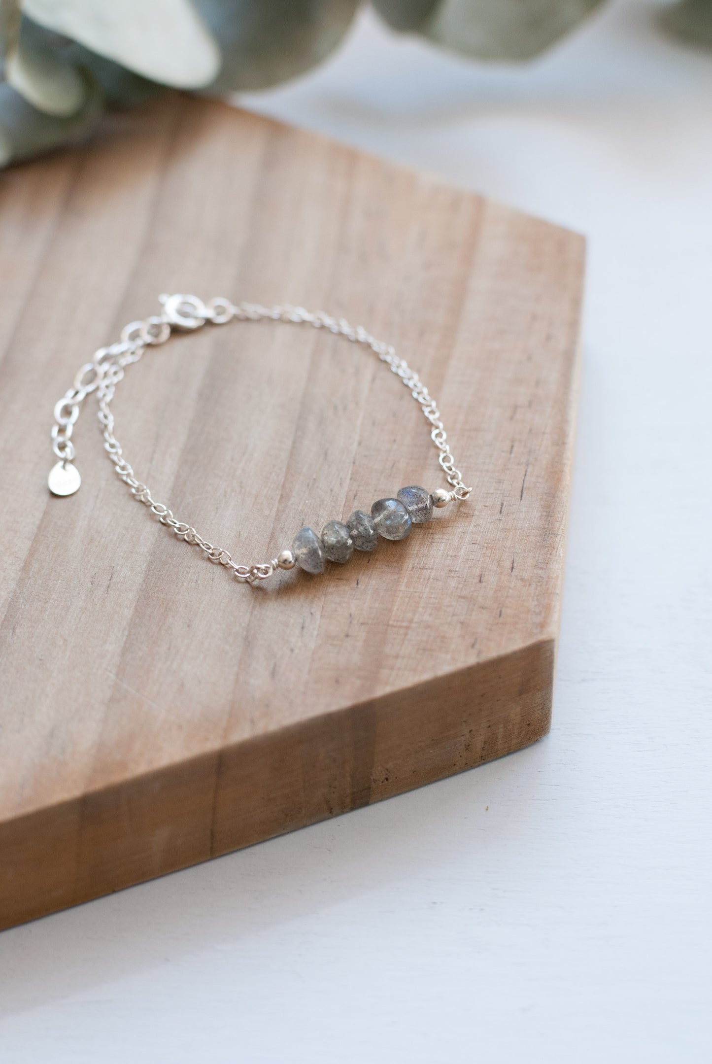 Dainty Grey Gemstone Bracelet