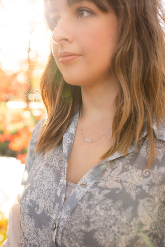 Moonstone Bar Necklace