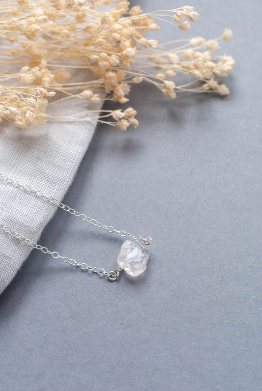 Raw Rose Quartz Necklace