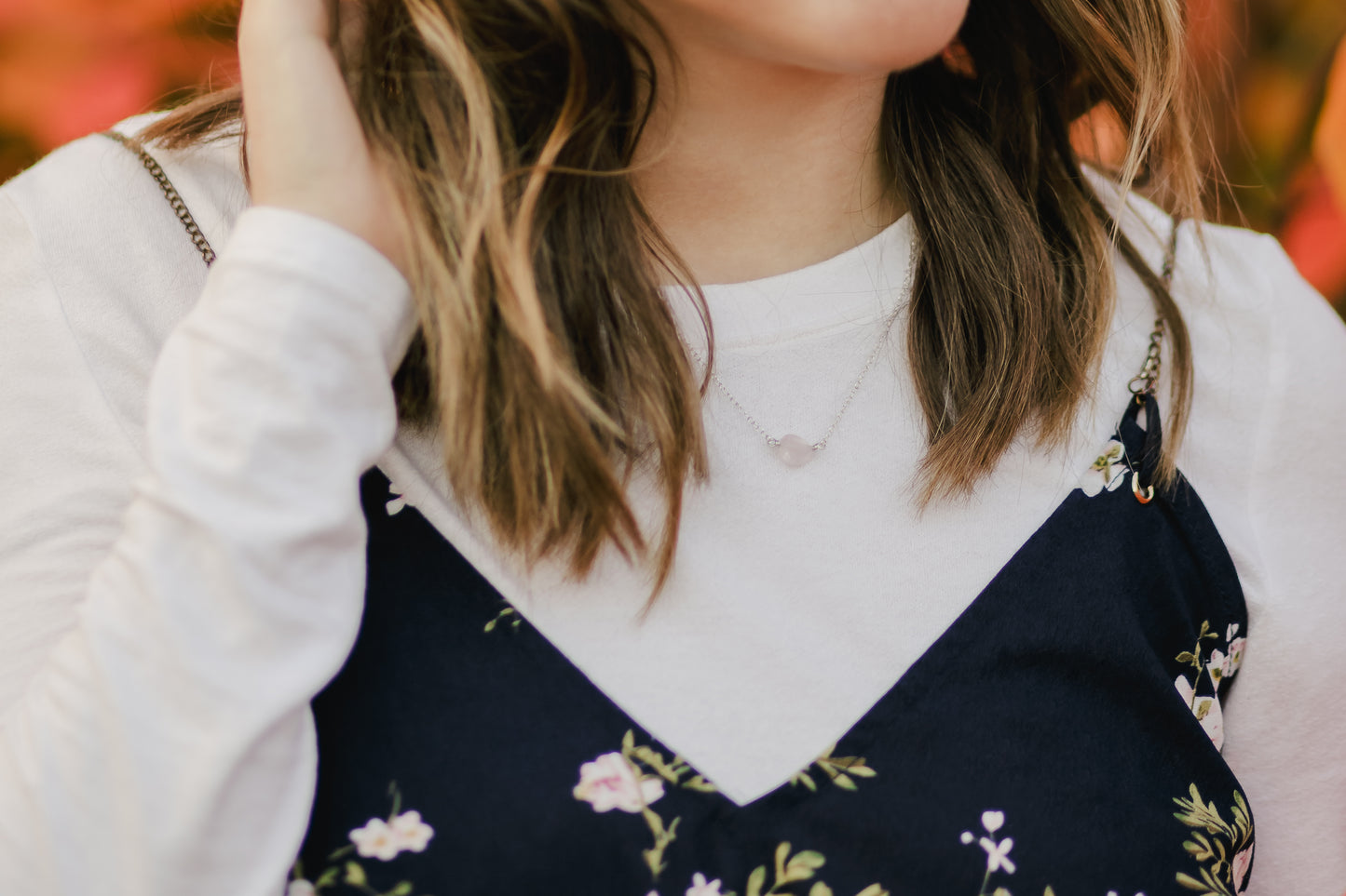 Raw Rose Quartz Necklace