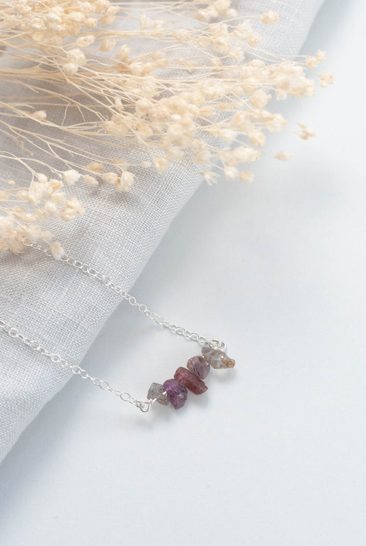 Sterling Silver Natural Sapphire Necklace