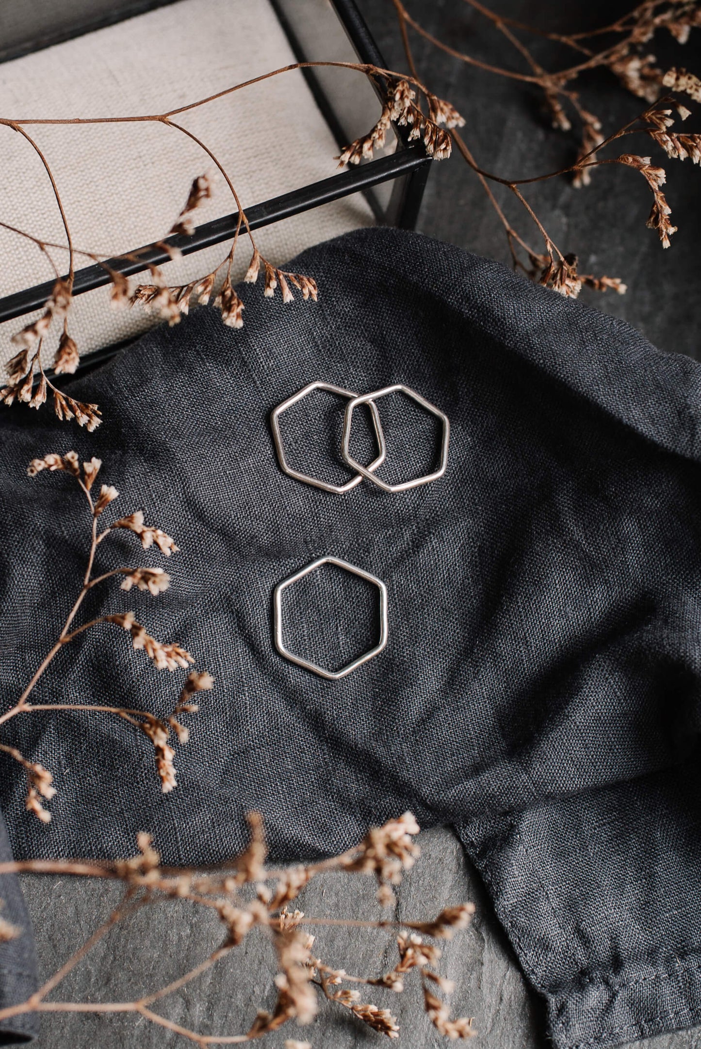 Hexagon Sterling Silver Ring