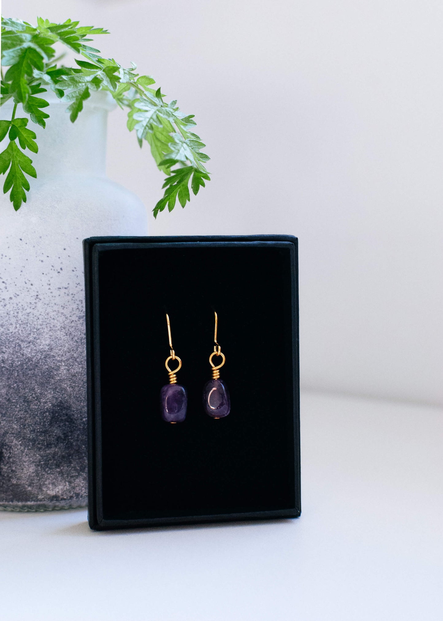 Gold plated amethyst earrings