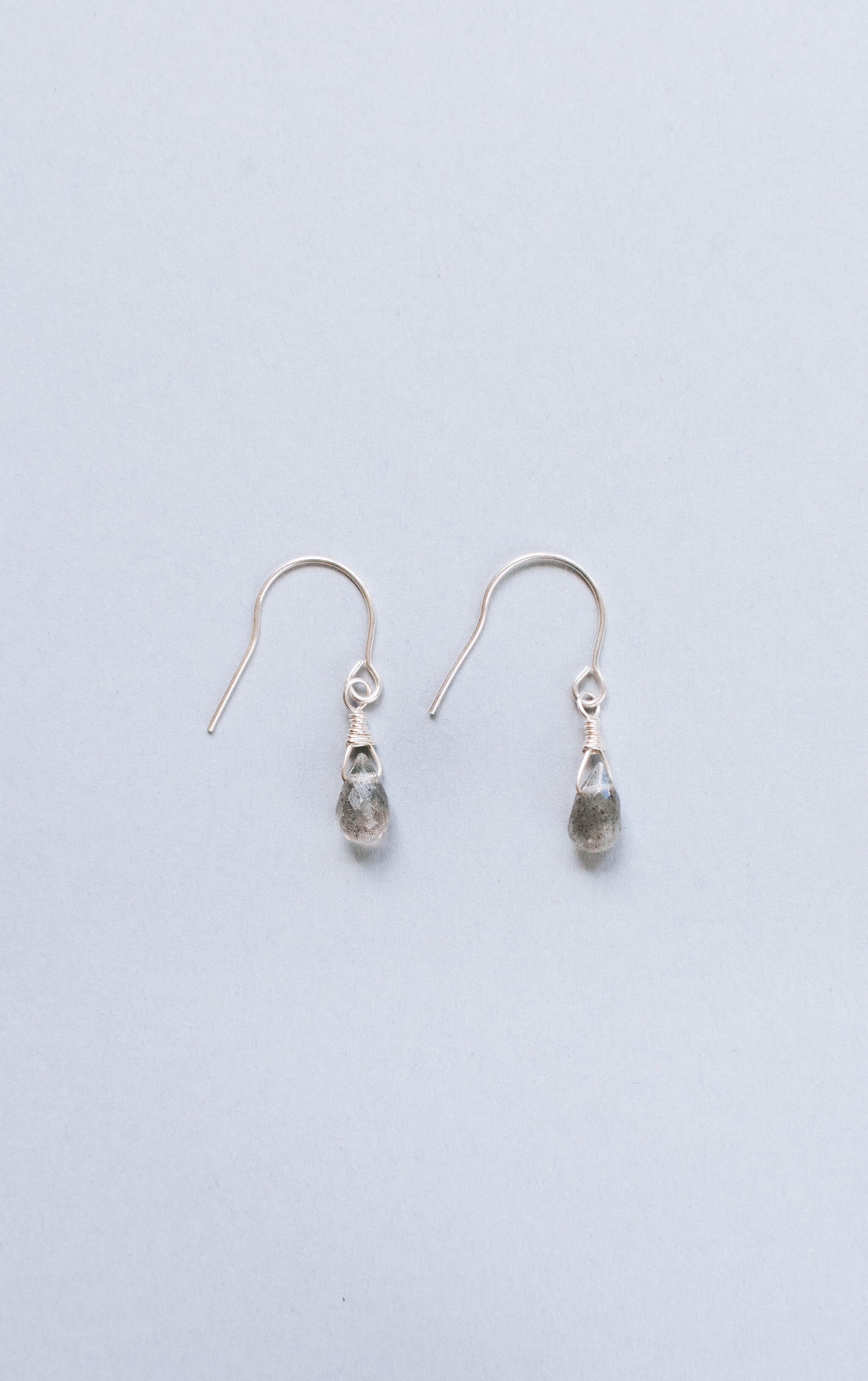 Honeydew Club sterling silver grey gemstone earrings