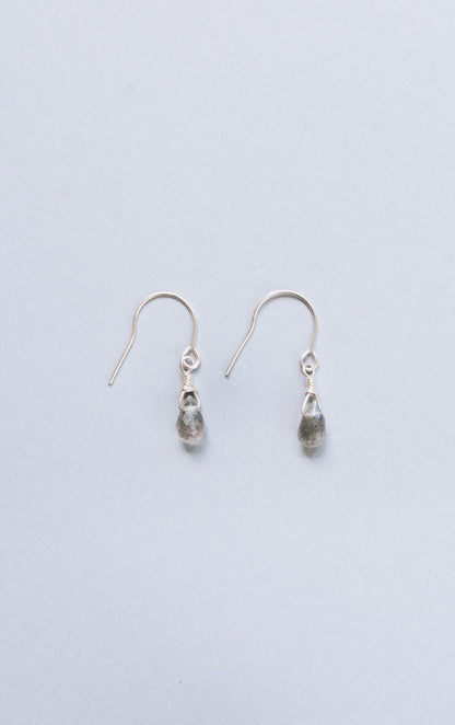 Honeydew Club sterling silver grey gemstone earrings
