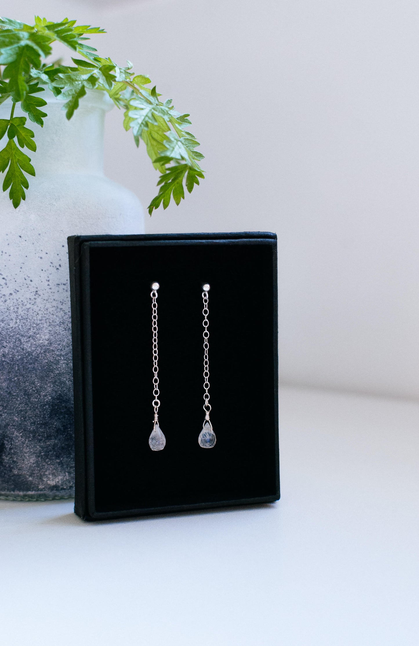 Sterling Silver Moonstone Drop Earrings