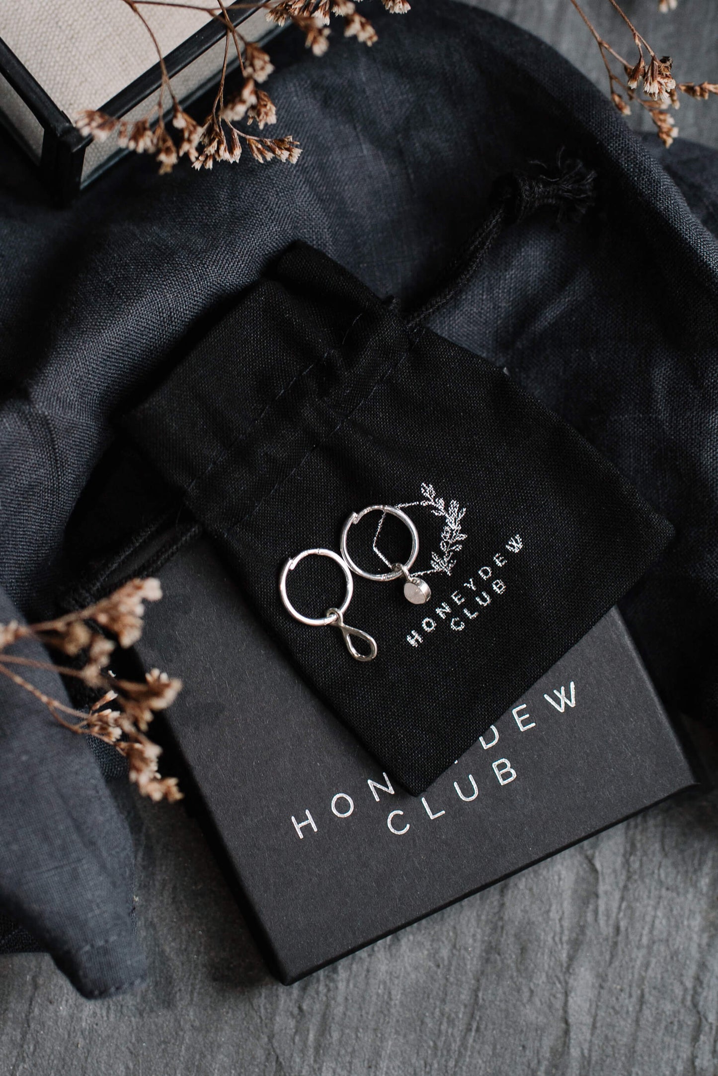 Moonstone & Raindrop Hoop Earrings