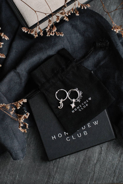 Moon & Star Hoop Earrings