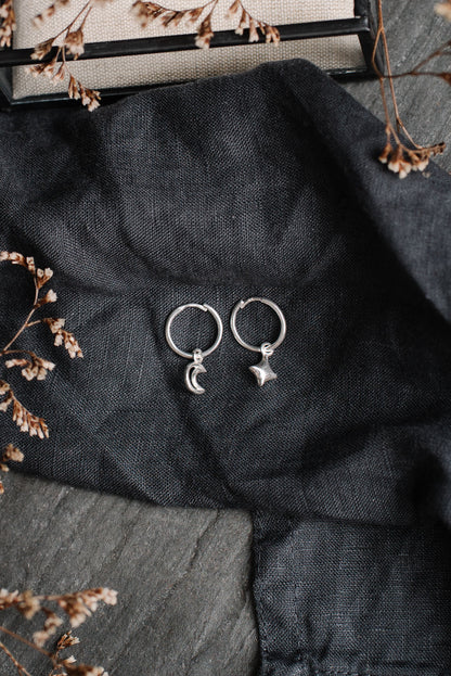 Moon & Star Hoop Earrings