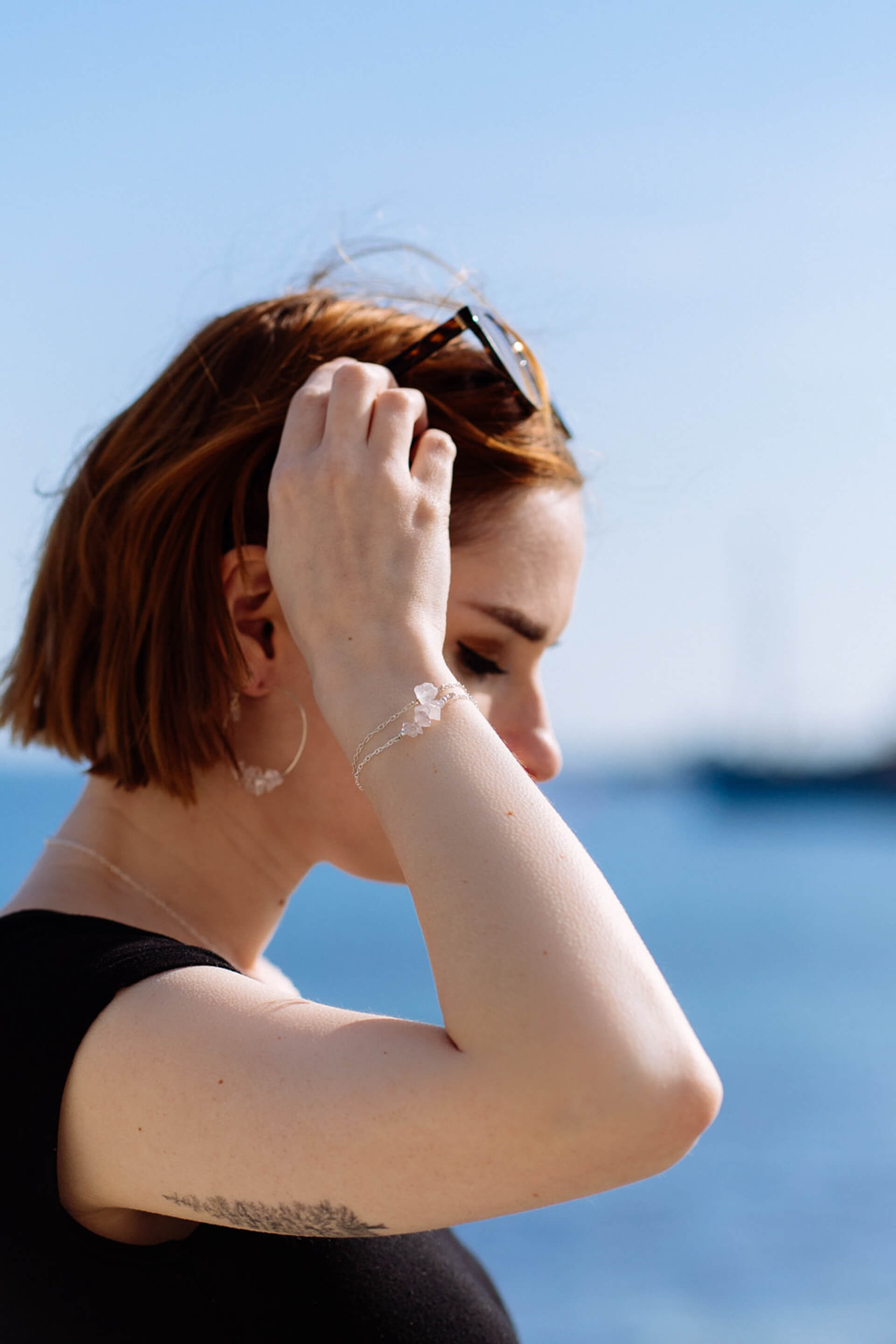 Raw Rose Quartz Bracelet – Honeydew Club - Main Image