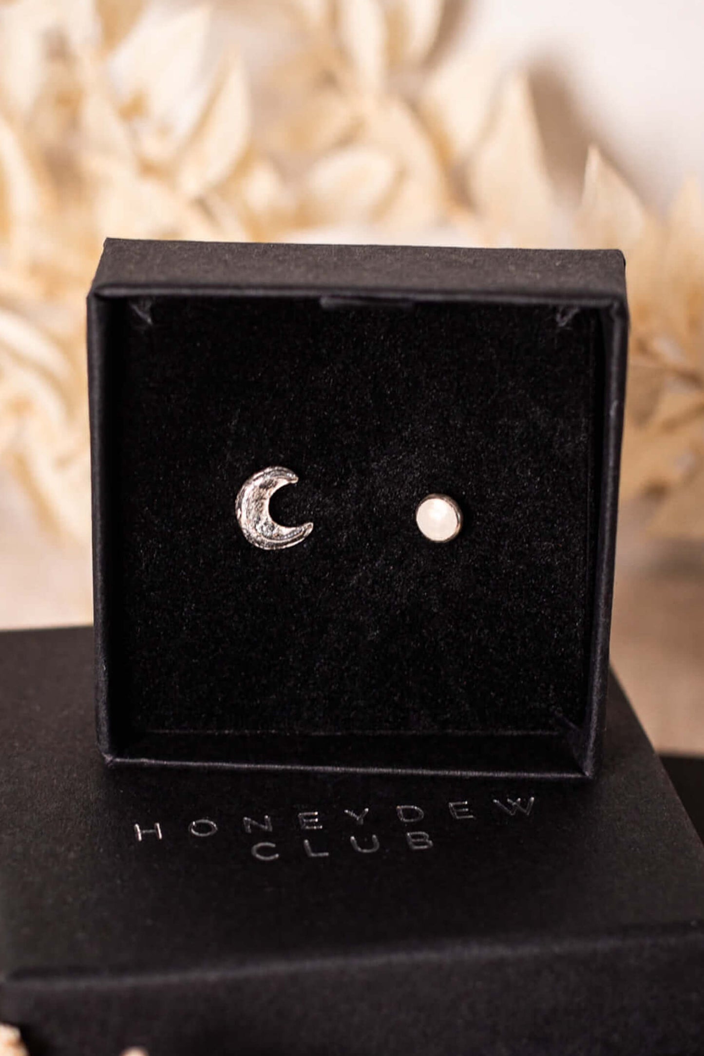 Mismatched Moon Stud Earrings