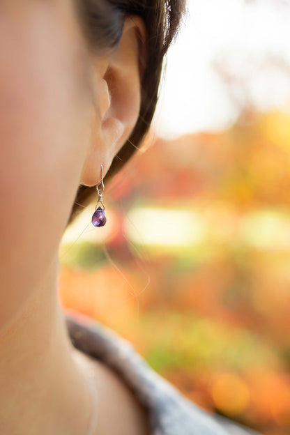 Amethyst Teardrop Earrings