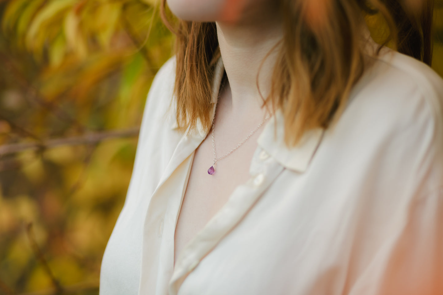 Amethyst Teardrop Necklace