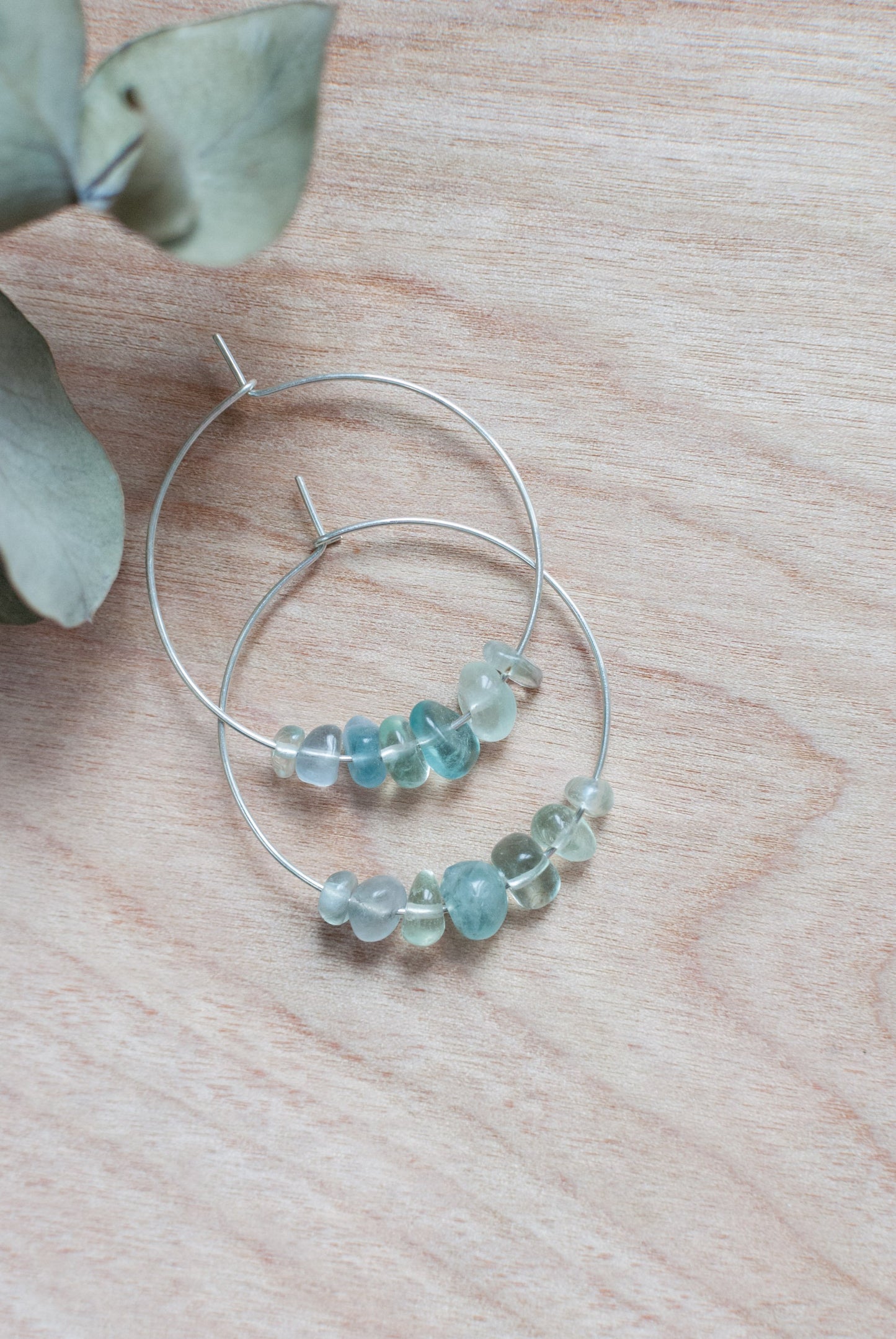 Fluorite Hoop Earrings