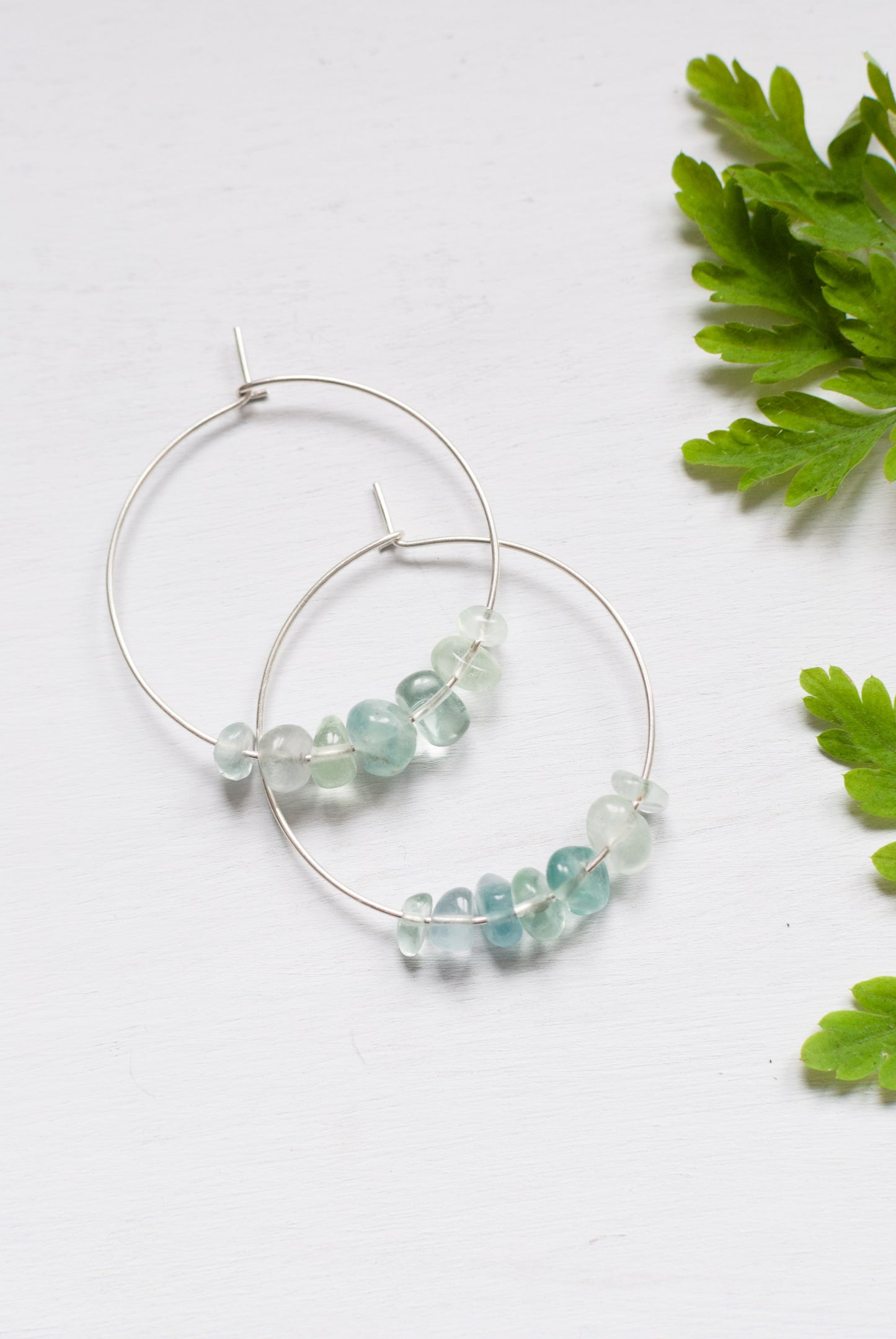 Fluorite Hoop Earrings