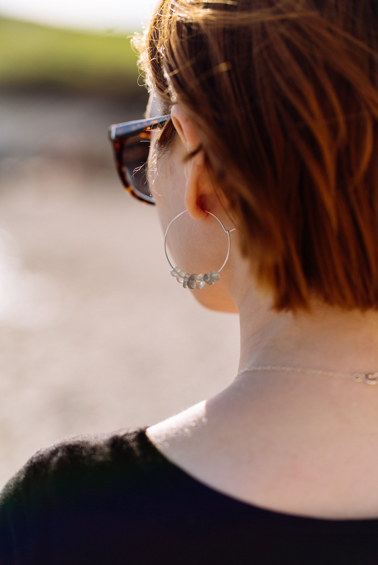 Fluorite Hoop Earrings