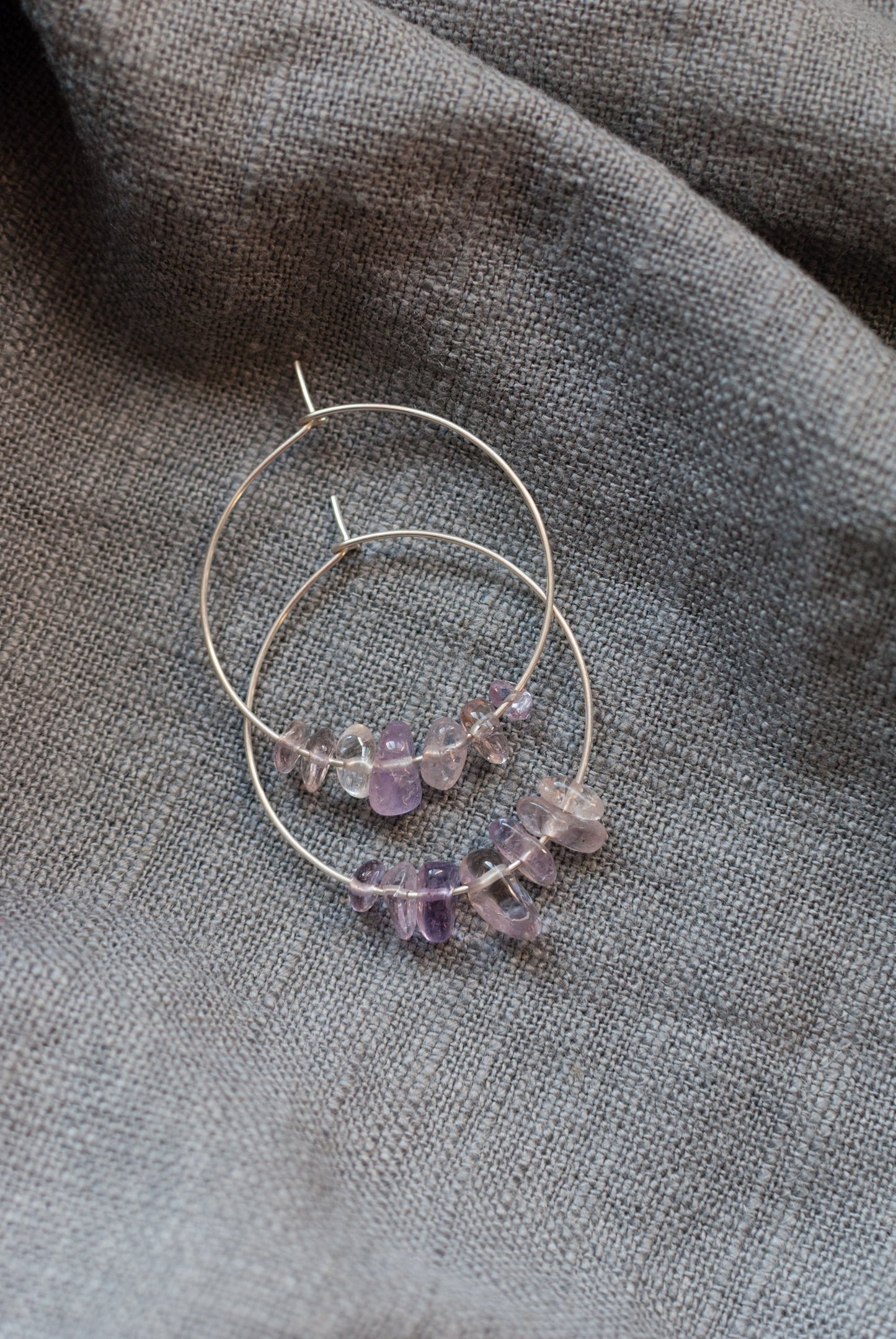 Gemstone Hoop Earrings