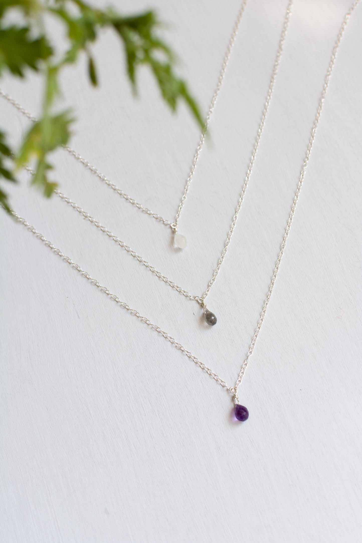 Gemstone Teardrop Necklaces