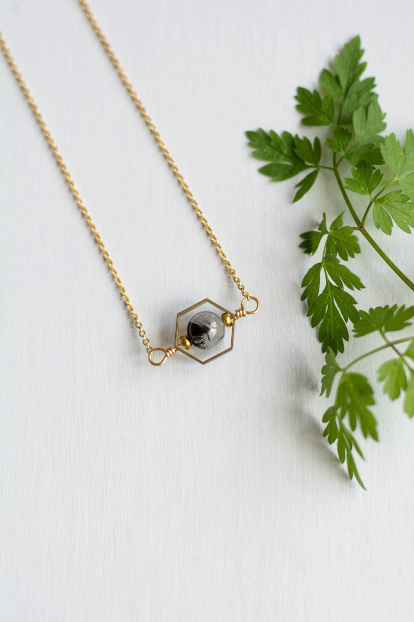 Hexagon Quartz Necklace