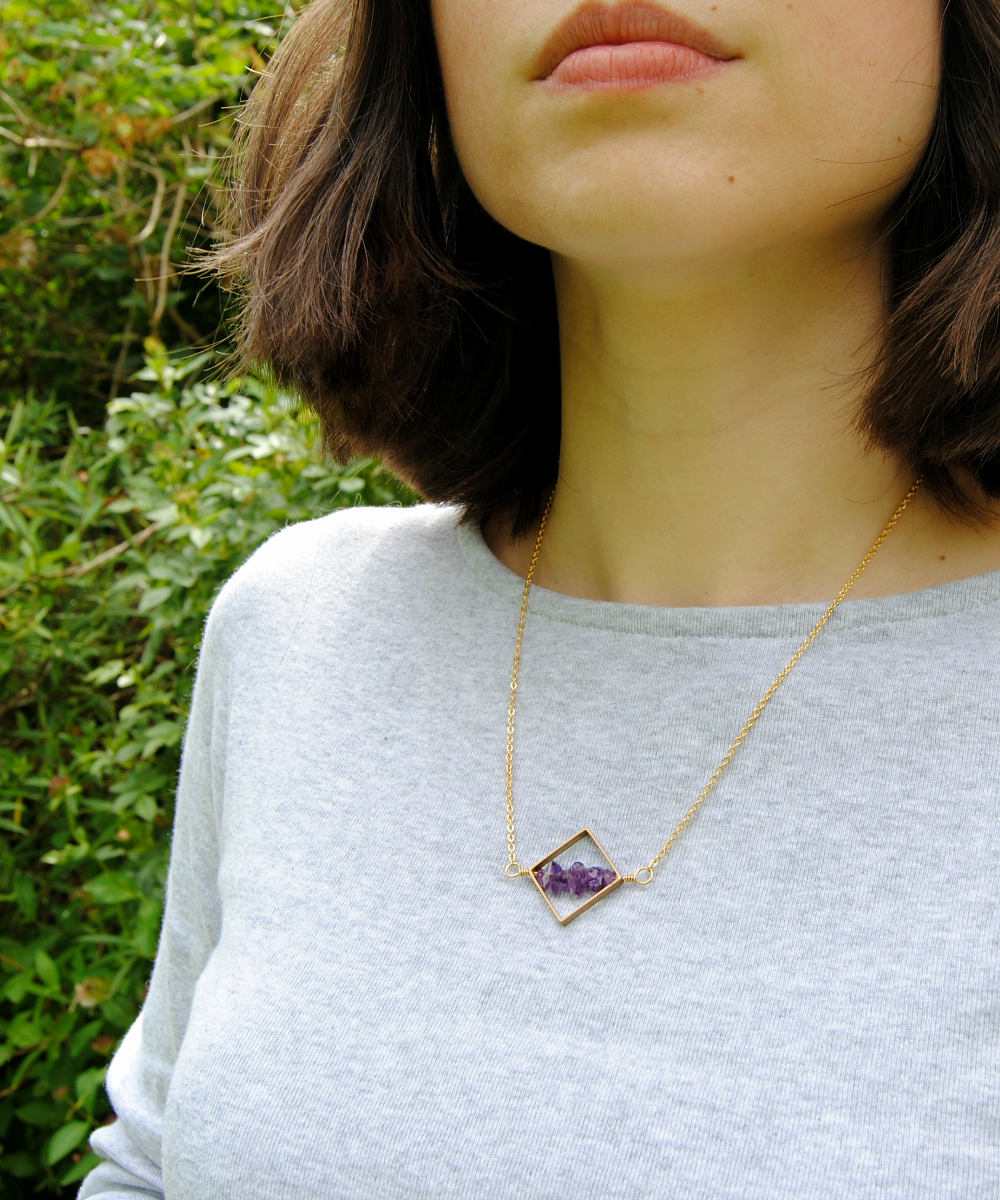 Geometry Amethyst Necklace