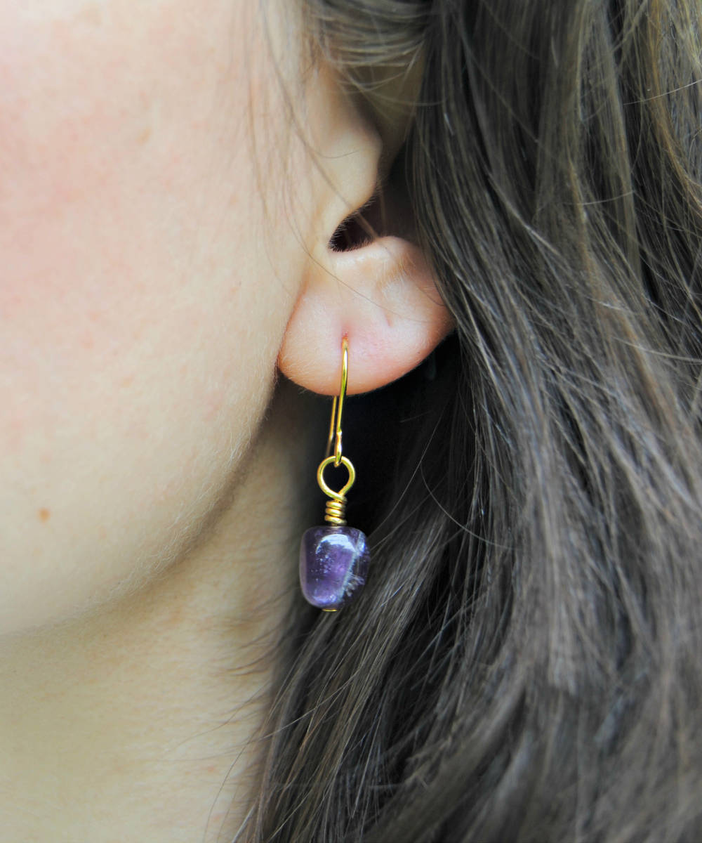 Amethyst Nugget Earrings