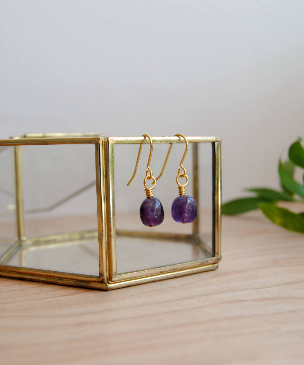 Amethyst Nugget Earrings