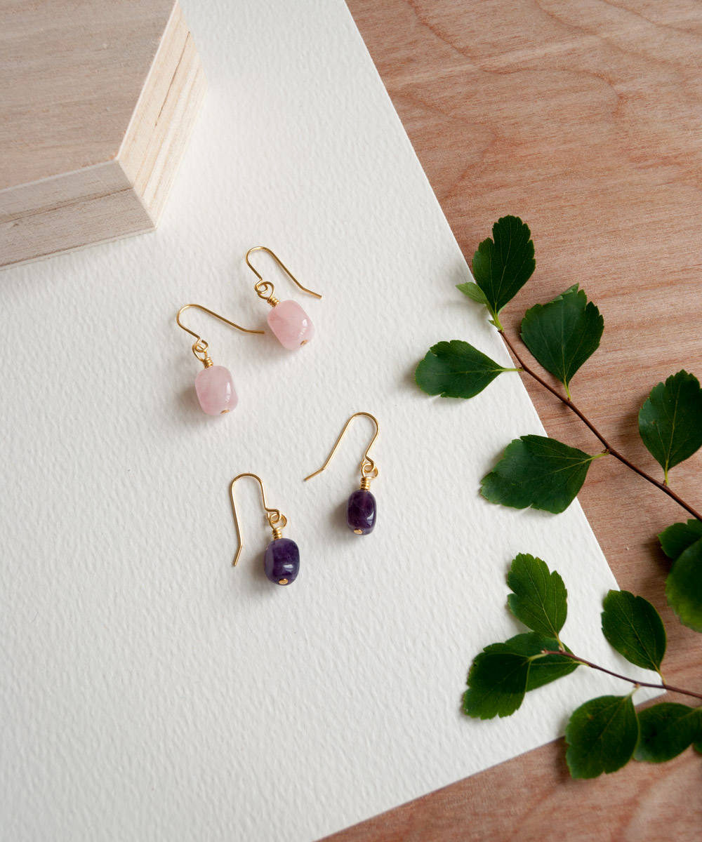 Amethyst Nugget Earrings