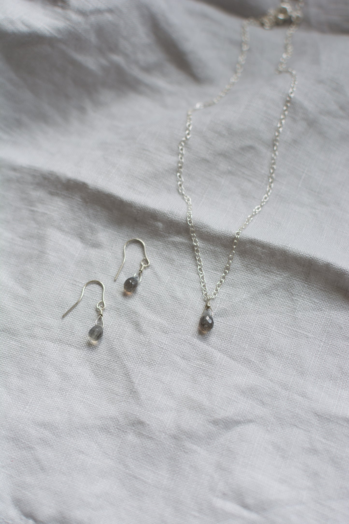 Labradorite Necklace and Earrings