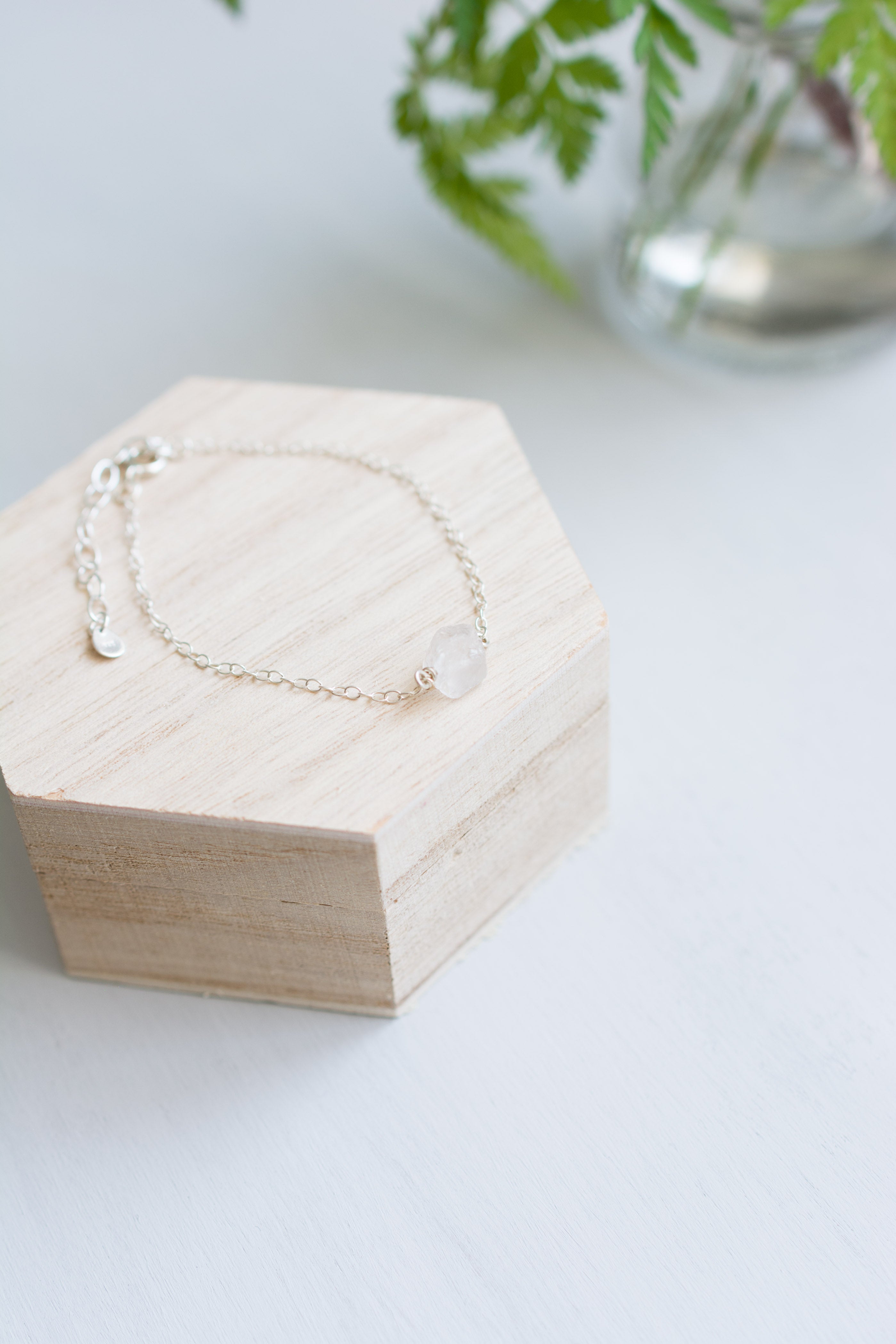 Raw rose quartz deals bracelet