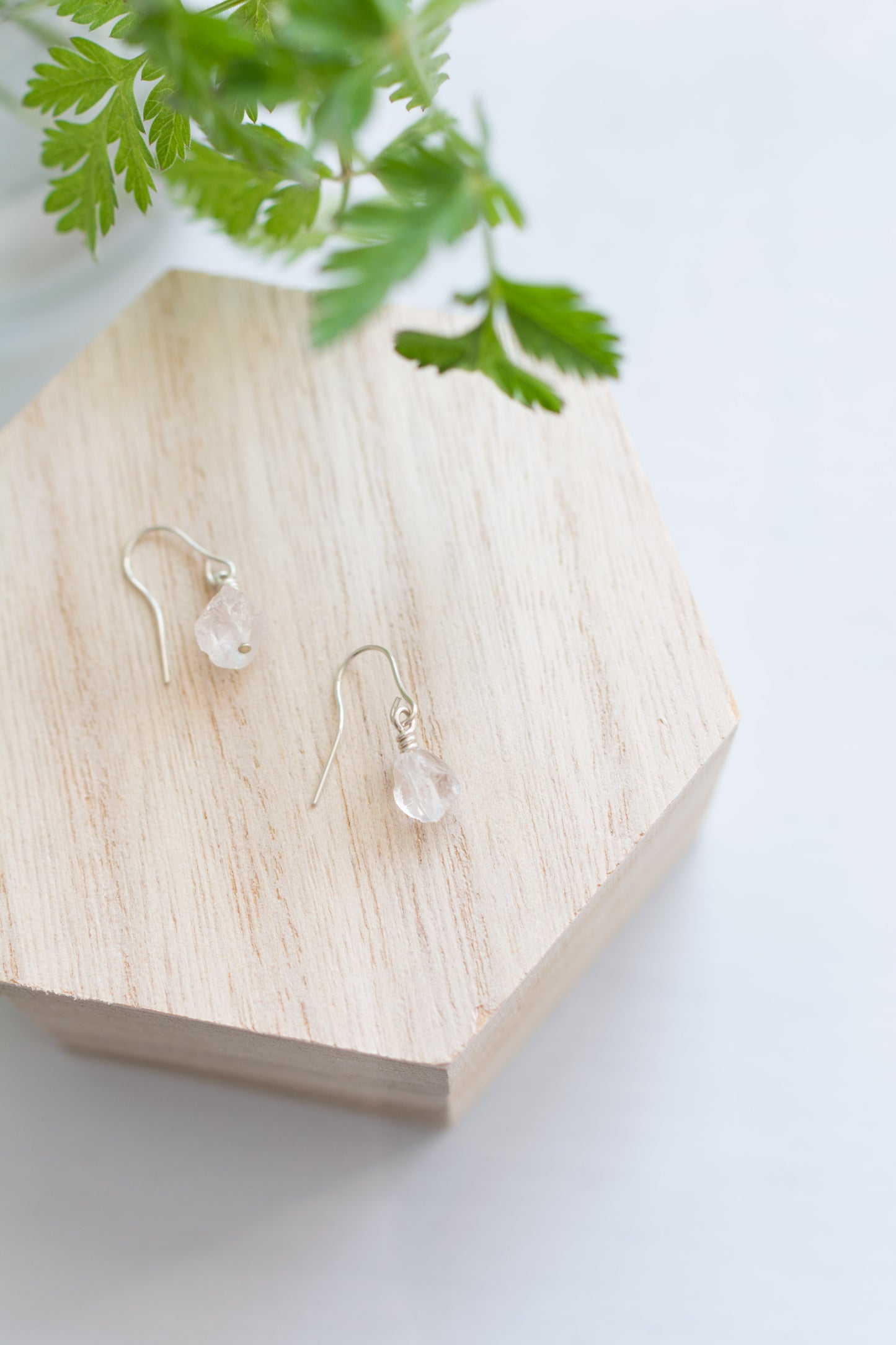 Raw Rose Quartz Earrings