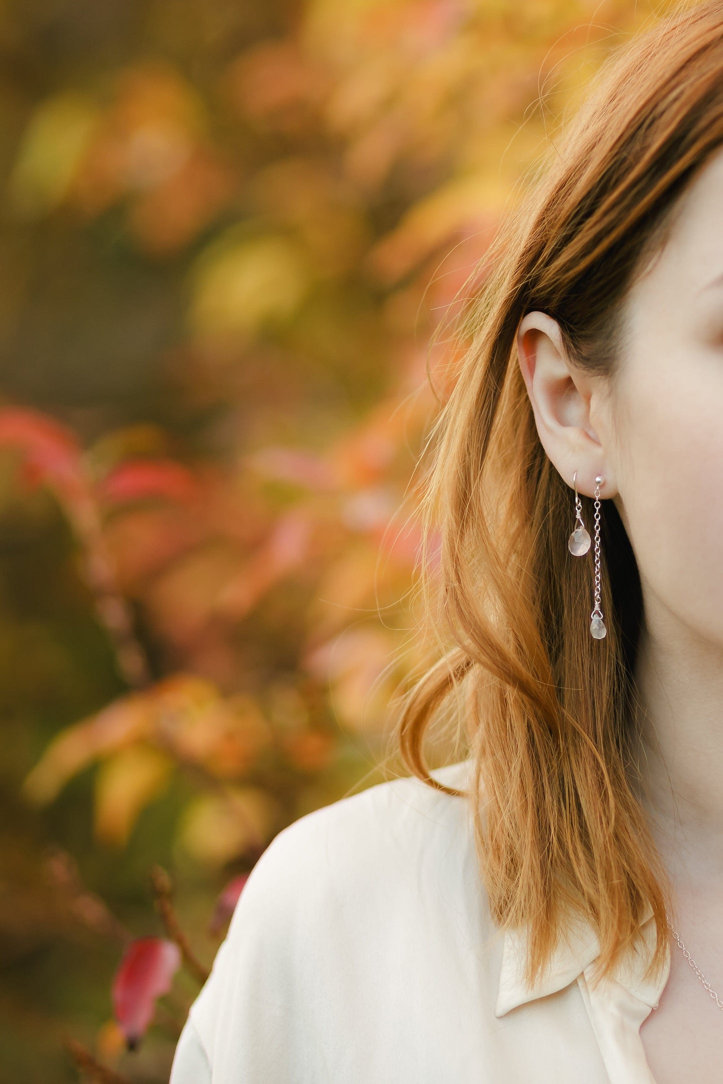 Silver Gemstone Earrings