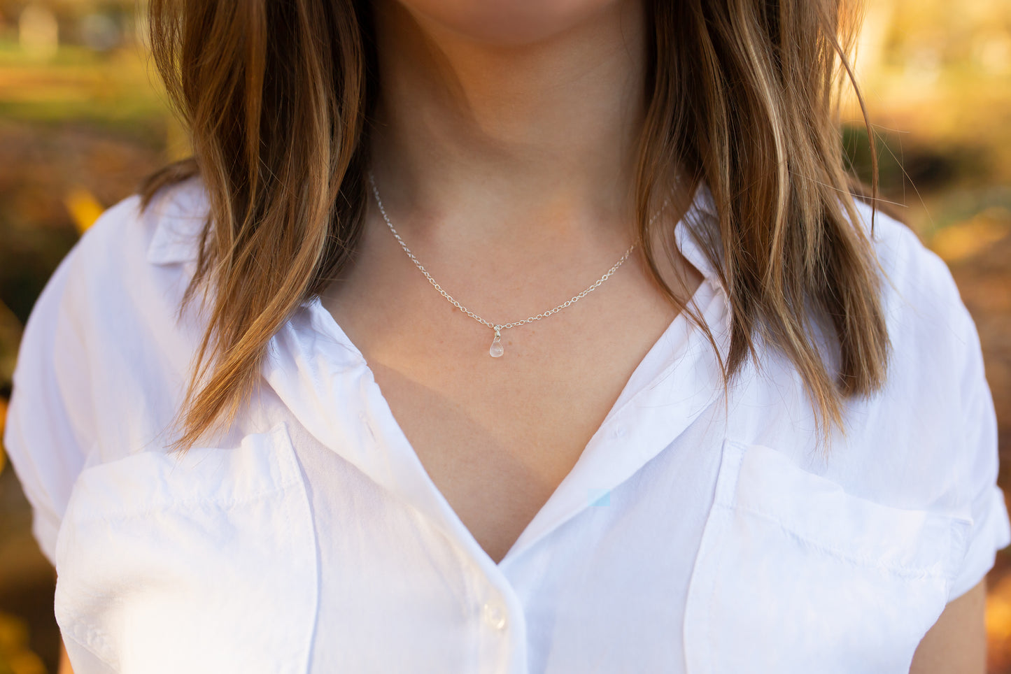 Tiny Moonstone Necklace